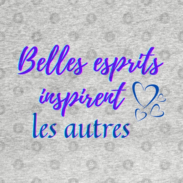 Beautiful mind inspire others - popular french quotes theme gifts (dark blue) by Rebellious Rose